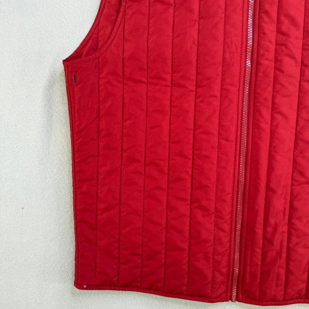 MICHAEL KORS Puffer Quilted Vest Red Full Zip Sleeveless Jacket Mens‎ Size M